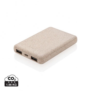 Logotrade advertising products photo of: Wheat Straw 5.000 mAh Pocket Powerbank