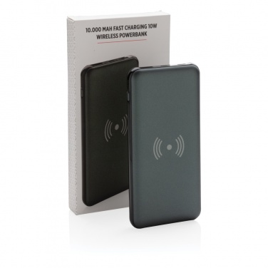 Logo trade promotional merchandise photo of: 10.000 mAh Fast Charging 10W Wireless Powerbank with PD