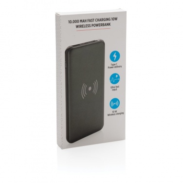 Logotrade business gifts photo of: 10.000 mAh Fast Charging 10W Wireless Powerbank with PD