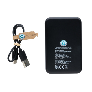 Logo trade corporate gifts image of: RCS recycled plastic 5.000 mAh powerbank