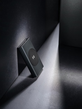 Logo trade promotional gifts picture of: Terra RCS recycled aluminium 5000 mAh powerbank 5W wireless