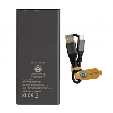 Logotrade promotional product image of: Terra RCS recycled 18W aluminium powerbank 10.000 mAh