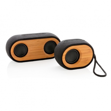Logo trade promotional products picture of: Bamboo X double speaker