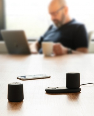 Logo trade corporate gift photo of: Double induction charging speaker