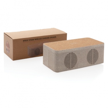 Logo trade promotional item photo of: Wheatstraw wireless charging speaker