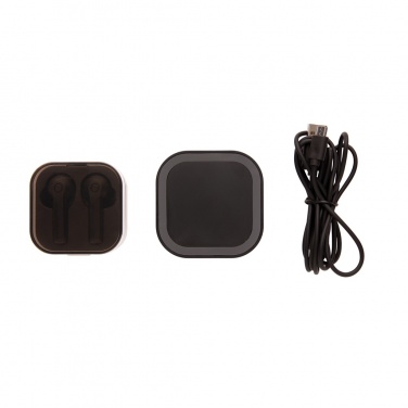 Logo trade promotional merchandise image of: TWS earbuds in wireless charging case
