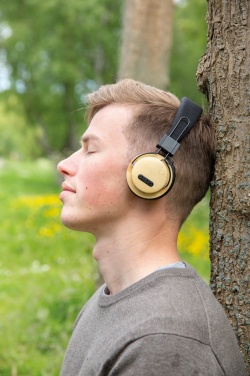 Logo trade business gift photo of: Bamboo wireless headphone