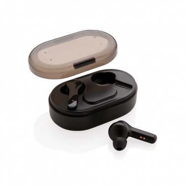 Logo trade advertising products picture of: Light up logo TWS earbuds in charging case