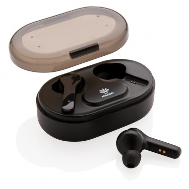 Logo trade advertising products picture of: Light up logo TWS earbuds in charging case