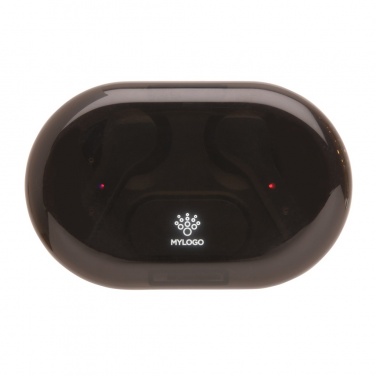 Logo trade business gifts image of: Light up logo TWS earbuds in charging case