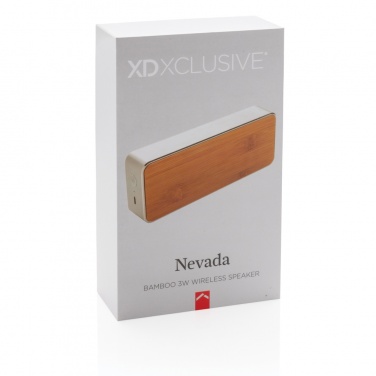 Logo trade business gifts image of: Nevada Bamboo 3W wireless speaker
