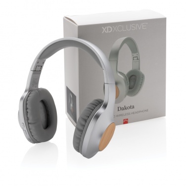 Logo trade promotional merchandise image of: Dakota Bamboo wireless headphone