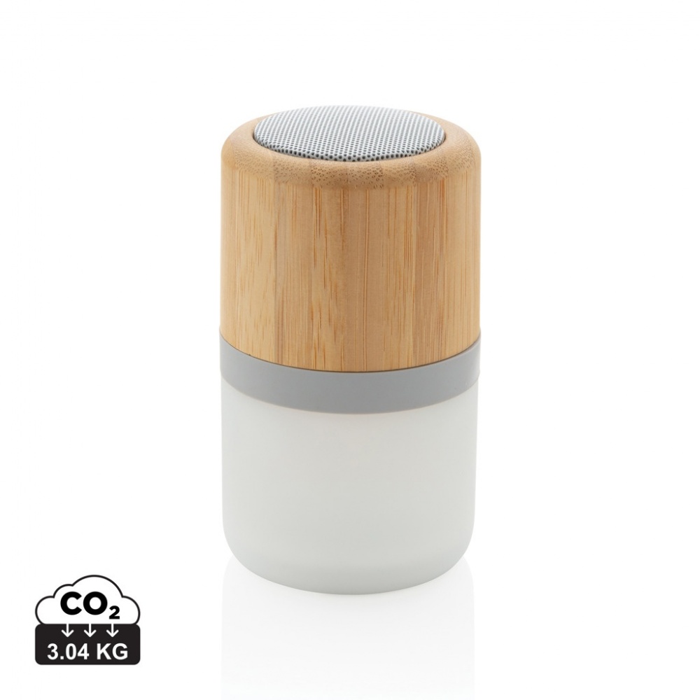 Logotrade promotional items photo of: Bamboo colour changing 3W speaker light