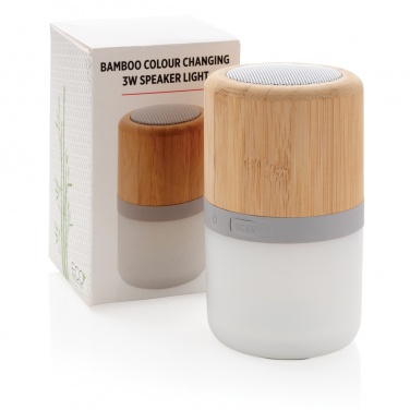 Logotrade advertising product picture of: Bamboo colour changing 3W speaker light