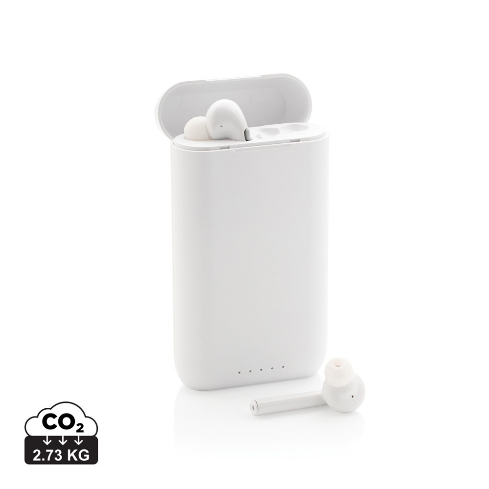 Logo trade promotional gift photo of: Liberty TWS earbuds with 5.000 mAh powerbank