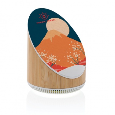 Logo trade promotional products picture of: Ovate bamboo 5W speaker with 15W wireless charger