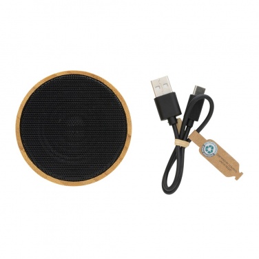 Logotrade corporate gift image of: RCS recycled plastic and bamboo 3W wireless speaker