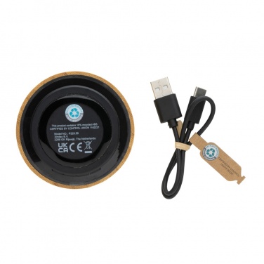 Logo trade promotional gifts image of: RCS recycled plastic and bamboo 3W wireless speaker