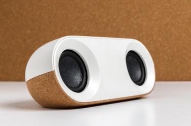 Logo trade advertising product photo of: Oregon RCS recycled plastic and cork 10W speaker