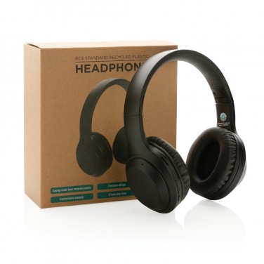 Logo trade promotional merchandise photo of: RCS standard recycled plastic headphone