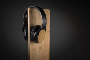 Logo trade promotional giveaways image of: RCS and bamboo Elite Foldable wireless headphone