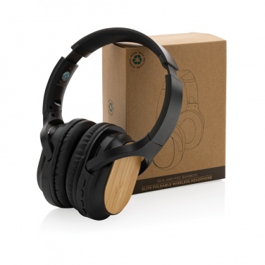 Logo trade advertising products picture of: RCS and bamboo Elite Foldable wireless headphone