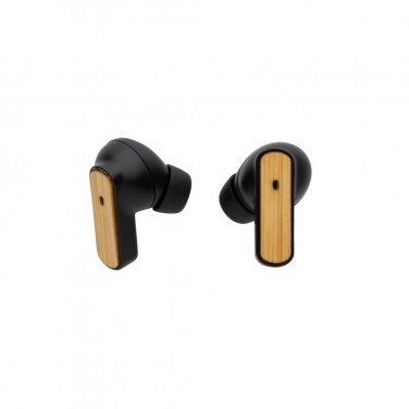 Logotrade promotional items photo of: RCS recycled plastic & bamboo TWS earbuds