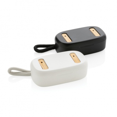 Logo trade promotional gift photo of: RCS recycled plastic & bamboo TWS earbuds
