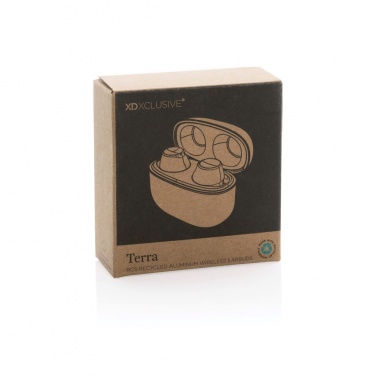 Logo trade promotional giveaways image of: Terra RCS recycled aluminium wireless earbuds