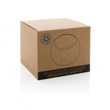 Logo trade promotional gifts picture of: RCS Rplastic/PET and bamboo 5W speaker