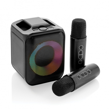 Logotrade promotional item image of: Singvibe RCS recycled plastic karaoke set with double mic