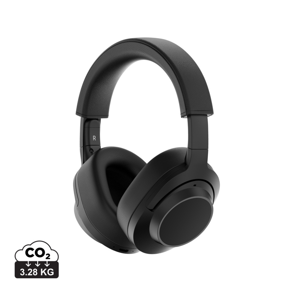 Logotrade promotional gift image of: Irvine RCS recycled and repairable ANC wireless headphone