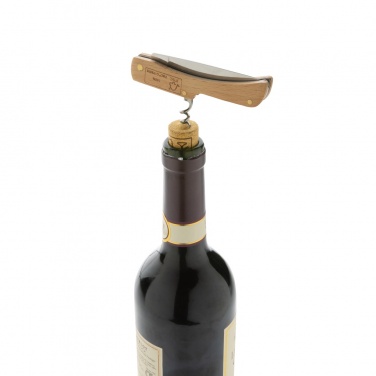 Logo trade business gifts image of: Wooden knife with bottle opener