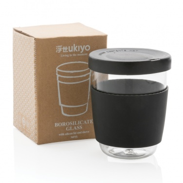 Logo trade corporate gift photo of: Ukiyo borosilicate glass with silicone lid and sleeve