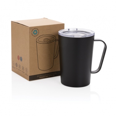 Logo trade promotional gifts image of: RCS Recycled stainless steel modern vacuum mug with lid