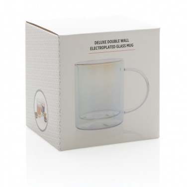 Logotrade promotional gift image of: Deluxe double wall electroplated glass mug