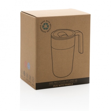Logo trade business gifts image of: GRS Recycled PP and SS mug with handle