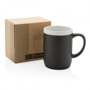Logo trade advertising products image of: Ceramic mug with white rim 300ml