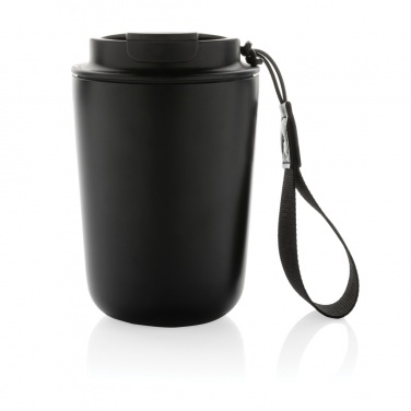 Logo trade corporate gifts image of: Cuppa RCS re-steel vacuum tumbler with lanyard