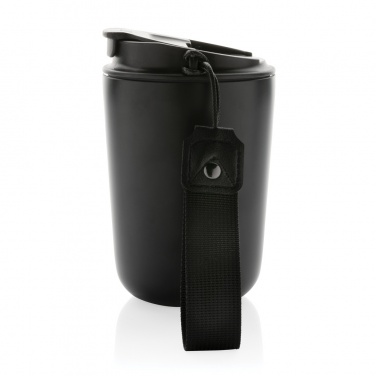 Logotrade promotional gift image of: Cuppa RCS re-steel vacuum tumbler with lanyard