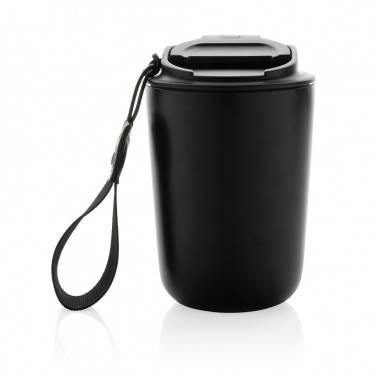 Logotrade corporate gift image of: Cuppa RCS re-steel vacuum tumbler with lanyard