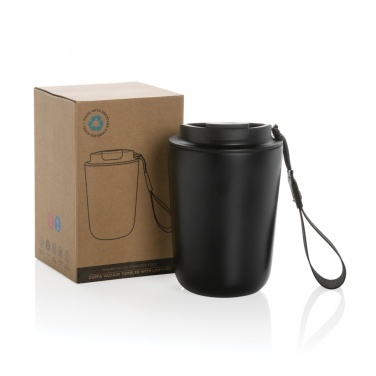 Logo trade promotional gifts picture of: Cuppa RCS re-steel vacuum tumbler with lanyard