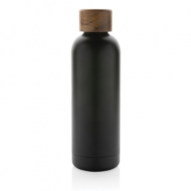 Logotrade advertising product image of: Wood RCS certified recycled stainless steel vacuum bottle