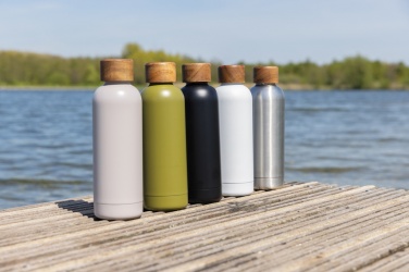 Logotrade promotional giveaways photo of: Wood RCS certified recycled stainless steel vacuum bottle