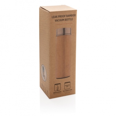 Logo trade promotional items picture of: Leak proof bamboo vacuum bottle