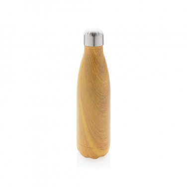 Logo trade promotional giveaways picture of: Vacuum insulated stainless steel bottle with wood print