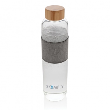 Logo trade promotional item photo of: Impact borosilicate glass bottle with bamboo lid