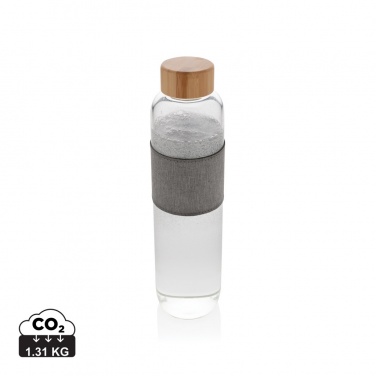 Logo trade business gifts image of: Impact borosilicate glass bottle with bamboo lid