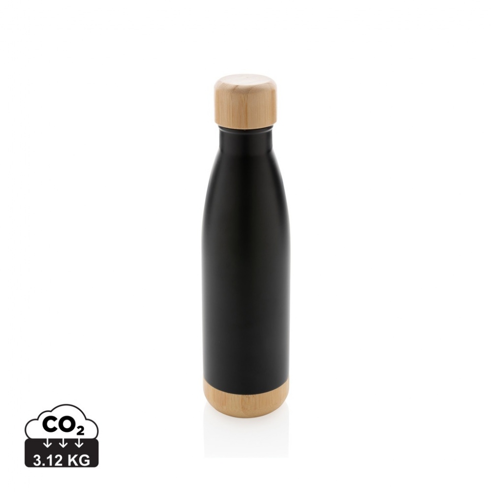 Logotrade promotional items photo of: Vacuum stainless steel bottle with bamboo lid and bottom