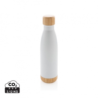 Logotrade promotional gift picture of: Vacuum stainless steel bottle with bamboo lid and bottom